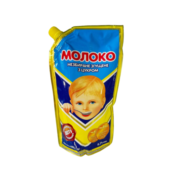 Молоко сгущенное с сахаром цельное  8.5%  Дой-пак “Малыш”