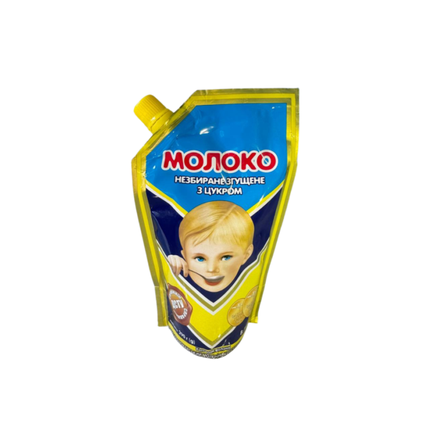 Молоко сгущенное с сахаром цельное  8.5%  Дой-пак  “Малыш”